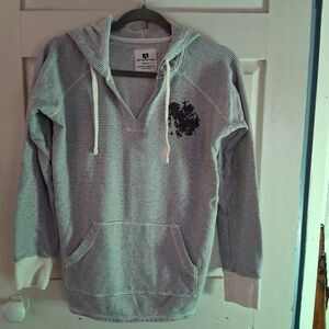 ArtForms Women's Thin Striped Resortwear Hoodie w/ Screenprinted Design Sz Small